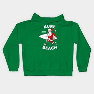 Kure Beach, NC Christmas Vacationing Skiing Santa Kids Hoodie